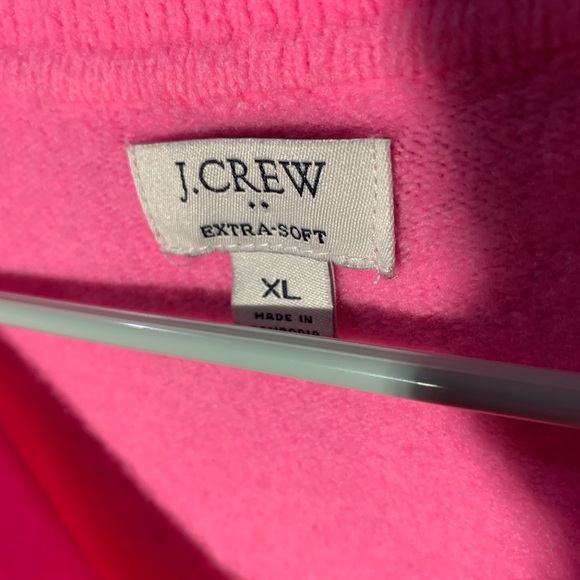 J Crew Sweater Women XL Pink V Neck Preppy Casual Polo Pullover Extra Soft - Picture 2 of 7